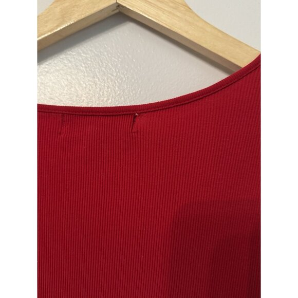 Lauren Ralph Lauren Women’s 2X Red Top Brown Shoulder Patch Equestrian Country - Picture 5 of 10